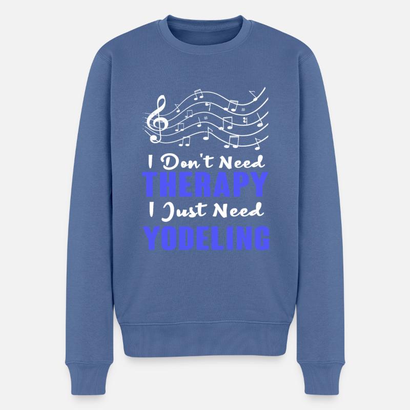 Jodeln - Männer Premium Bio Pullover - Taubenblau