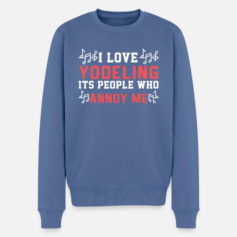 Iodler - Pull Premium bio Homme - bleu pigeon