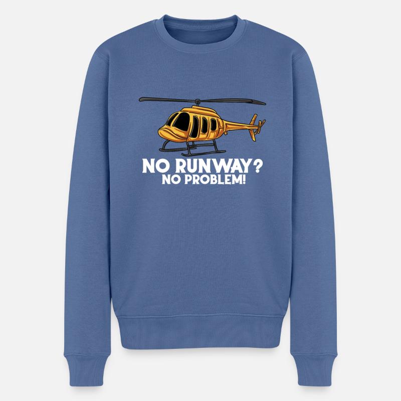 Keine Startbahn, kein Problem - Männer Premium Bio Pullover - Taubenblau