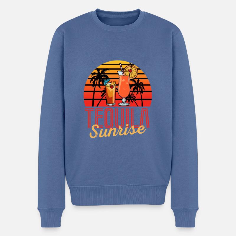 Tequila Sunrise - Männer Premium Bio Pullover - Taubenblau