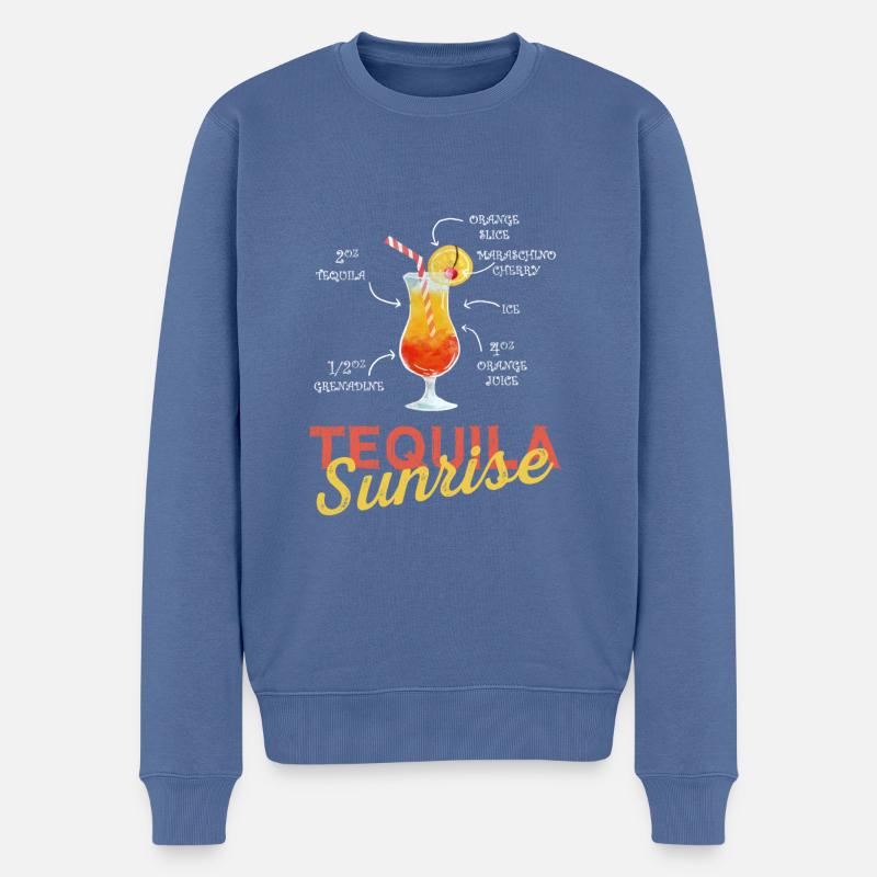 Tequila sunrise - Pull Premium bio Homme - bleu pigeon