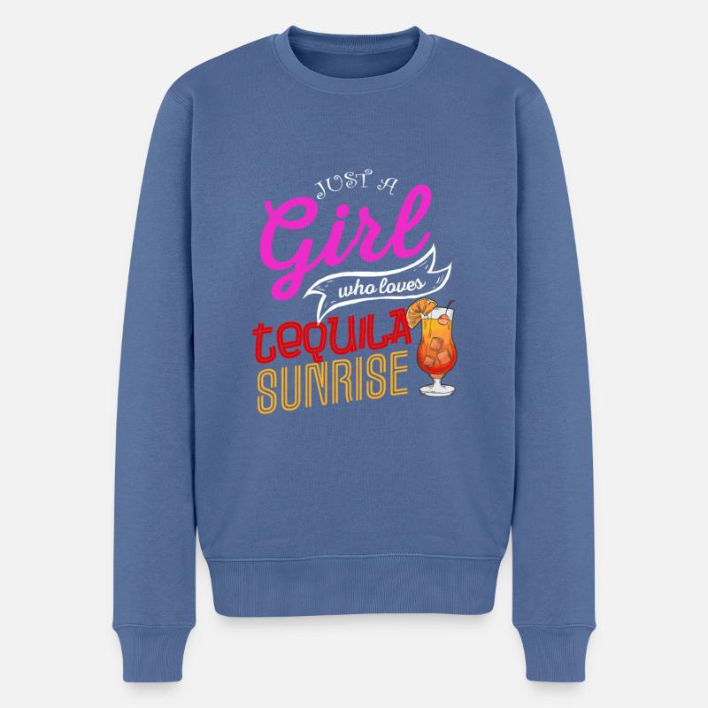 Tequila sunrise - Pull Premium bio Homme - bleu pigeon