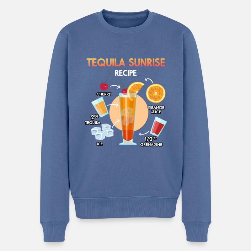 Tequila sunrise - Pull Premium bio Homme - bleu pigeon