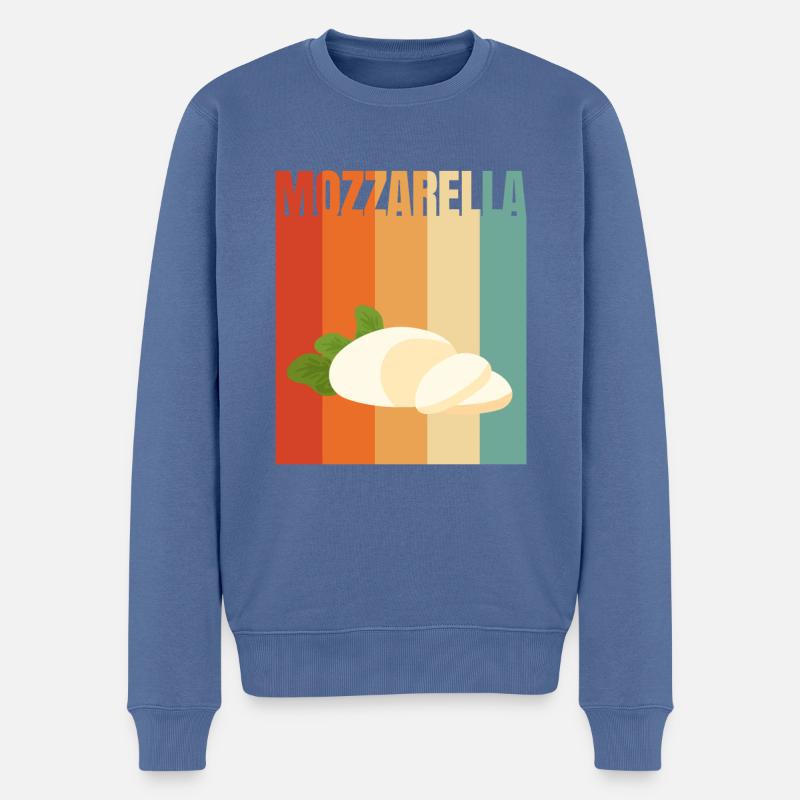 Rétro Mozzarella - Pull Premium bio Homme - bleu pigeon