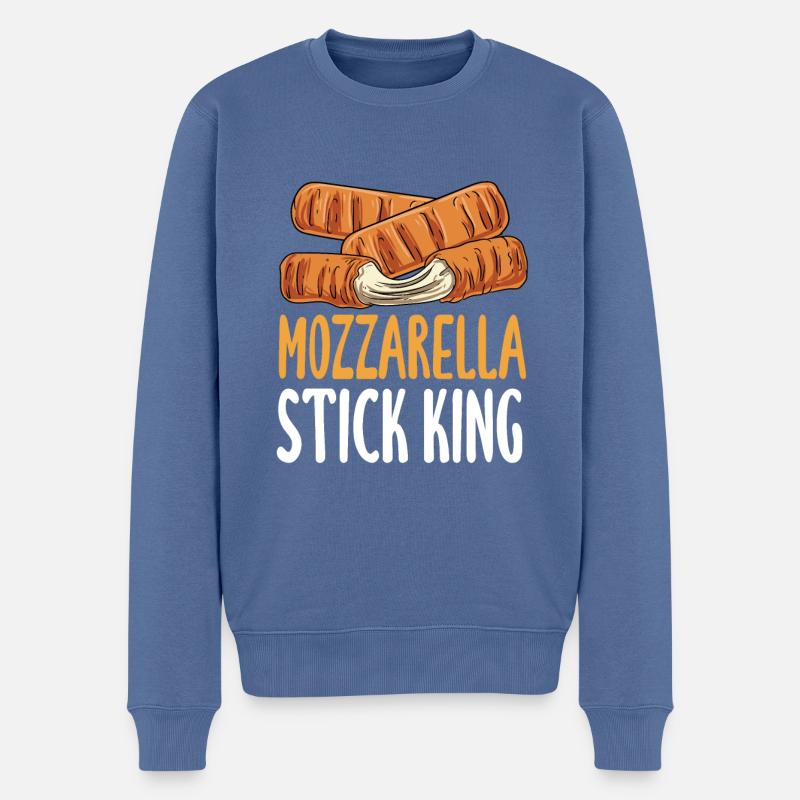 Mozzarella-Stick-König - Männer Premium Bio Pullover - Taubenblau