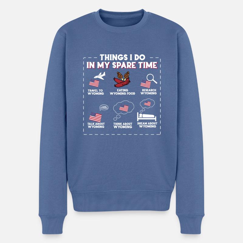 Wyoming - Männer Premium Bio Pullover - Taubenblau