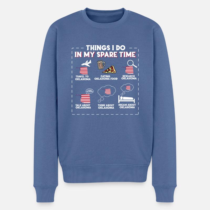 Oklahoma - Pull Premium bio Homme - bleu pigeon