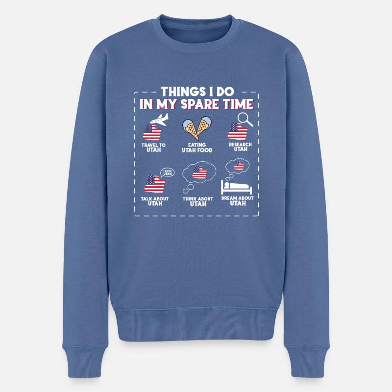 Utah - Pull Premium bio Homme - bleu pigeon