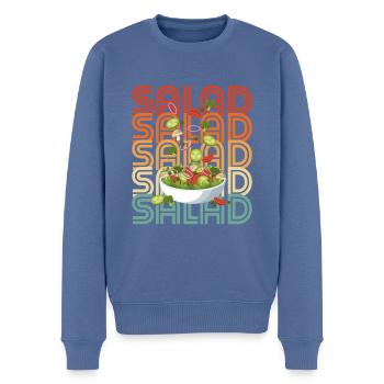 Salade rétro - Pull Premium bio Homme - bleu pigeon - Devant - Nico (187cm)