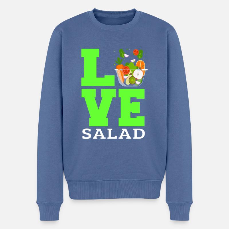 Liebe Salat - Männer Premium Bio Pullover - Taubenblau