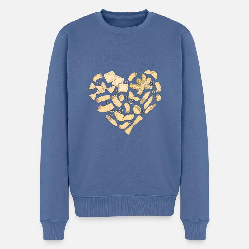 Pâtes coeur Pâtes Pâtes - Pull Premium bio Homme - bleu pigeon