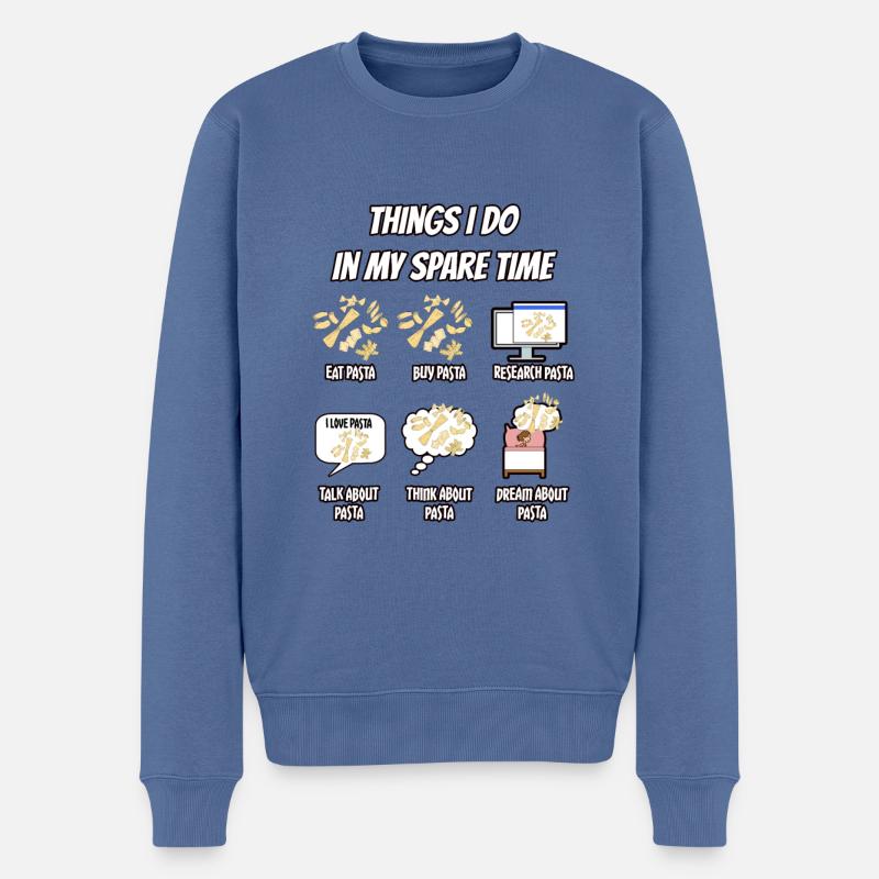 Pasta Nudeln Italien Geschenk - Männer Premium Bio Pullover - Taubenblau