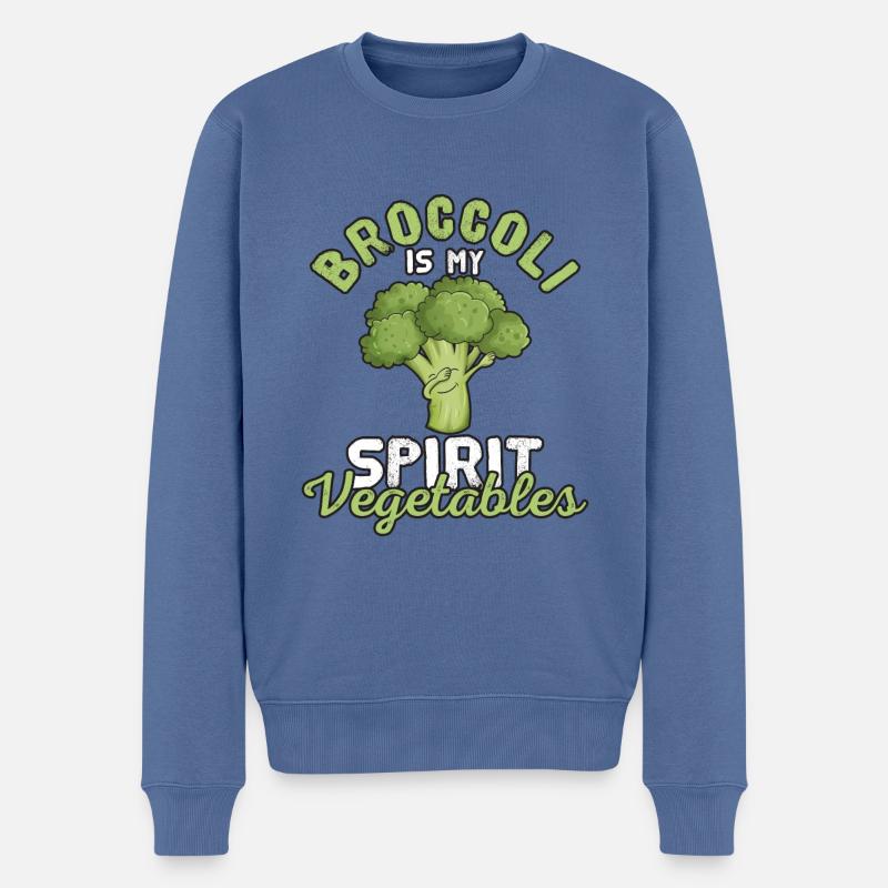 Brocoli - Pull Premium bio Homme - bleu pigeon