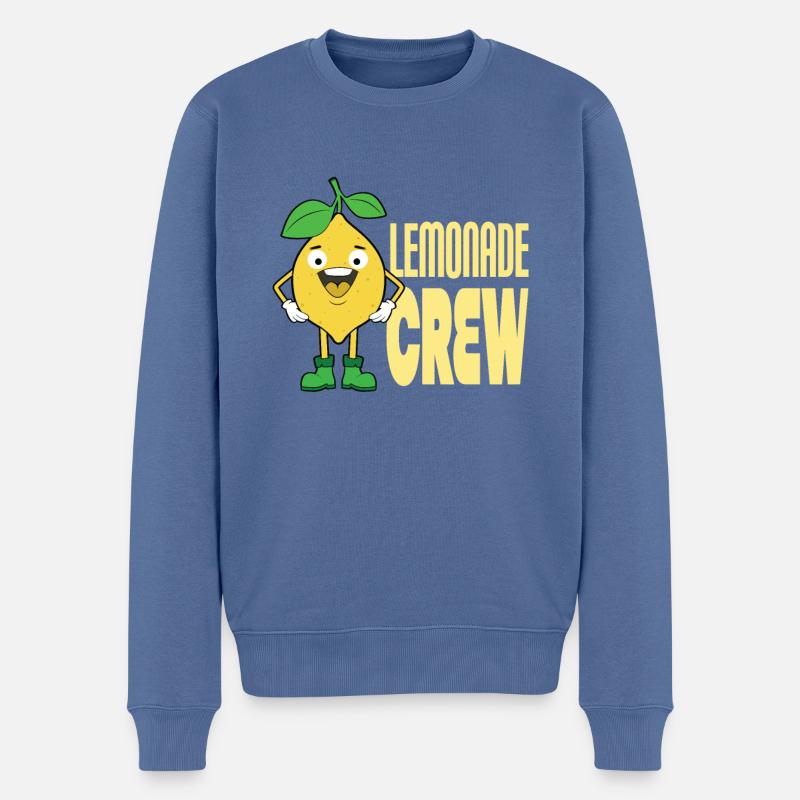 Limonaden-Crew - Männer Premium Bio Pullover - Taubenblau
