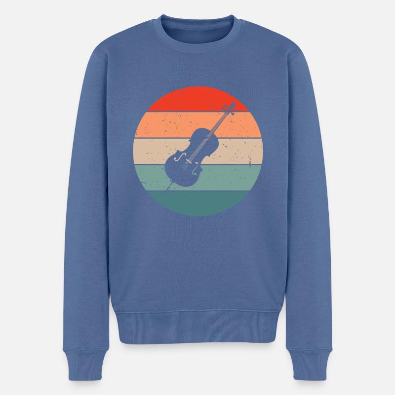 Cello Lustiges Geschenk Viola - Männer Premium Bio Pullover - Taubenblau