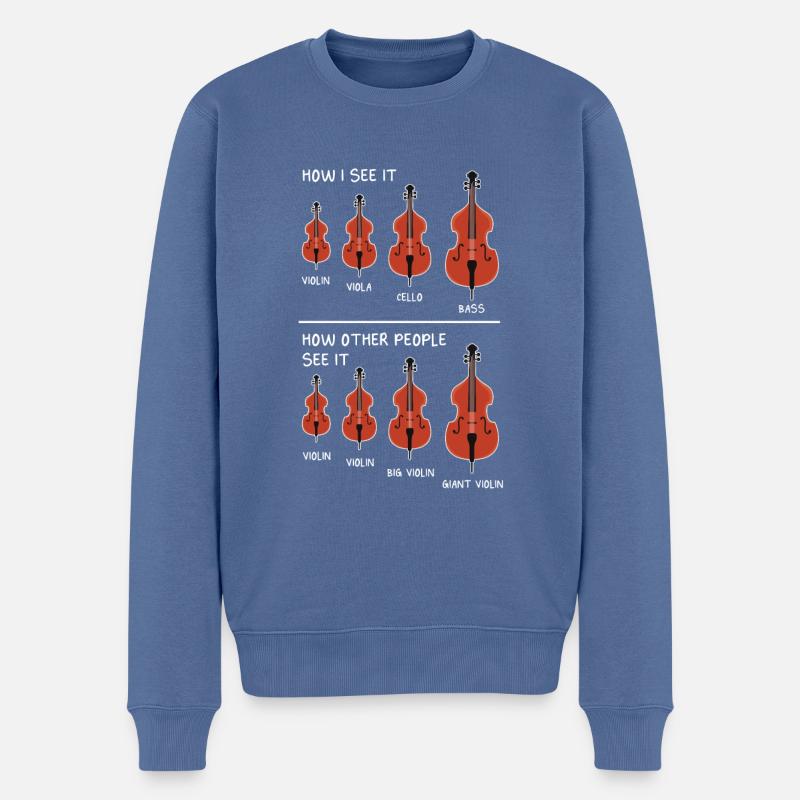 Cello Lustiges Geschenk Viola - Männer Premium Bio Pullover - Taubenblau
