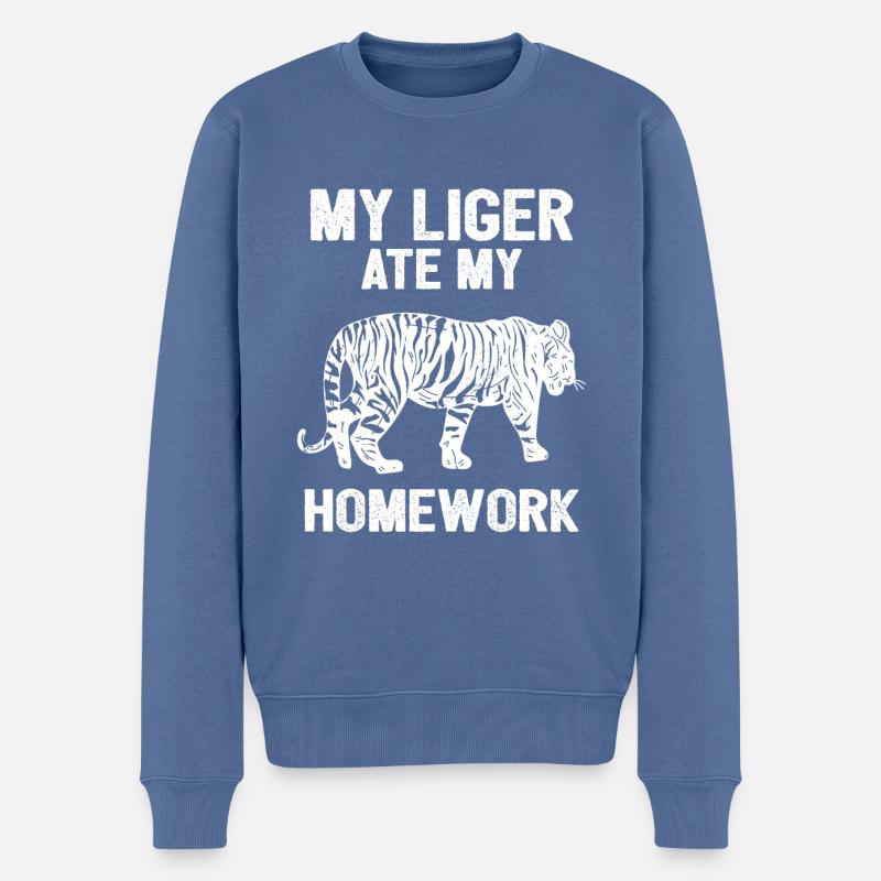 Liger Lustiges Geschenk - Männer Premium Bio Pullover - Taubenblau