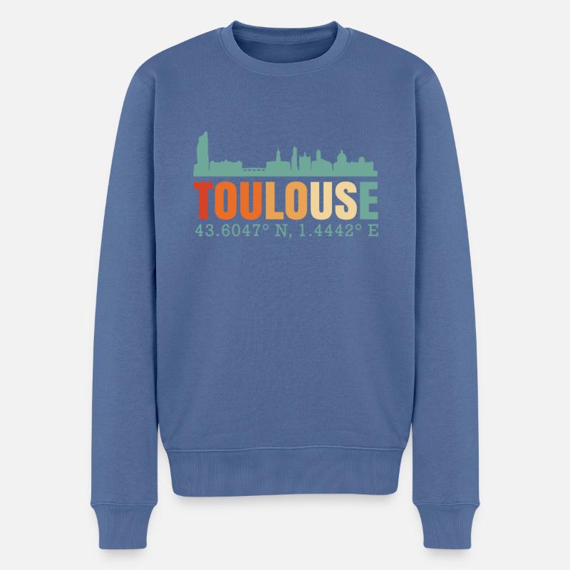 Toulouse Frankreich Skyline - Männer Premium Bio Pullover - Taubenblau