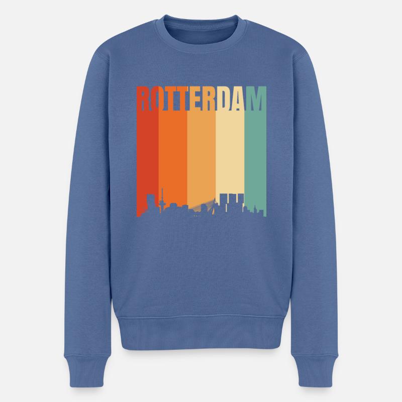 Rotterdam Pays-Bas Skyline - Pull Premium bio Homme - bleu pigeon