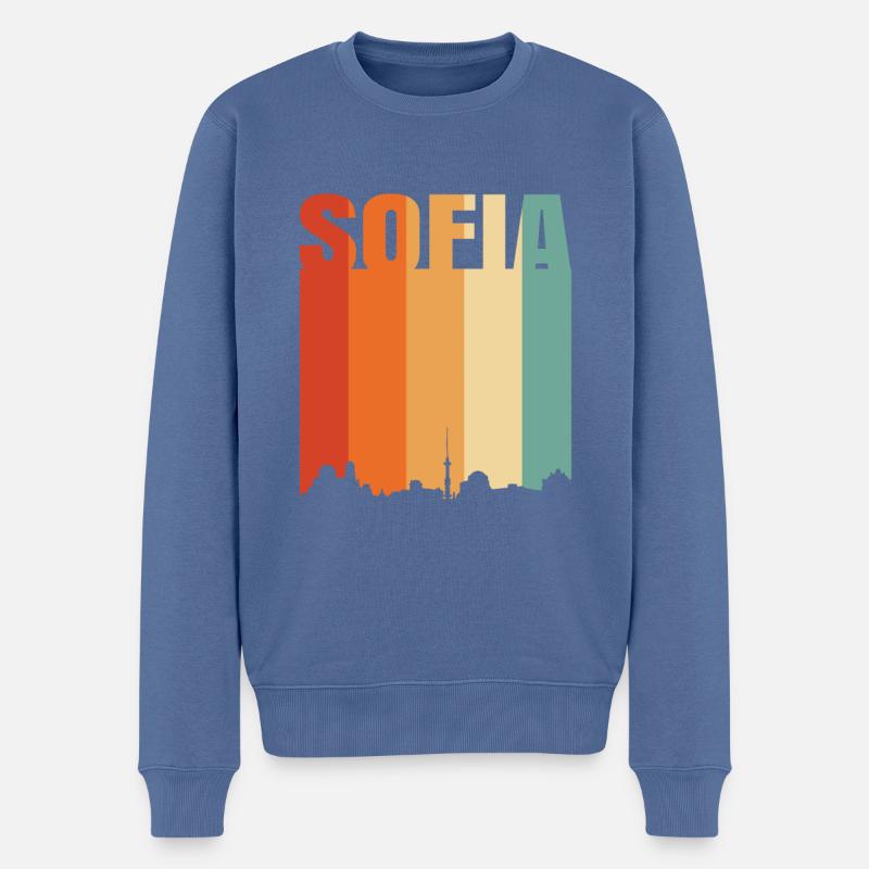 Sofia - Männer Premium Bio Pullover - Taubenblau
