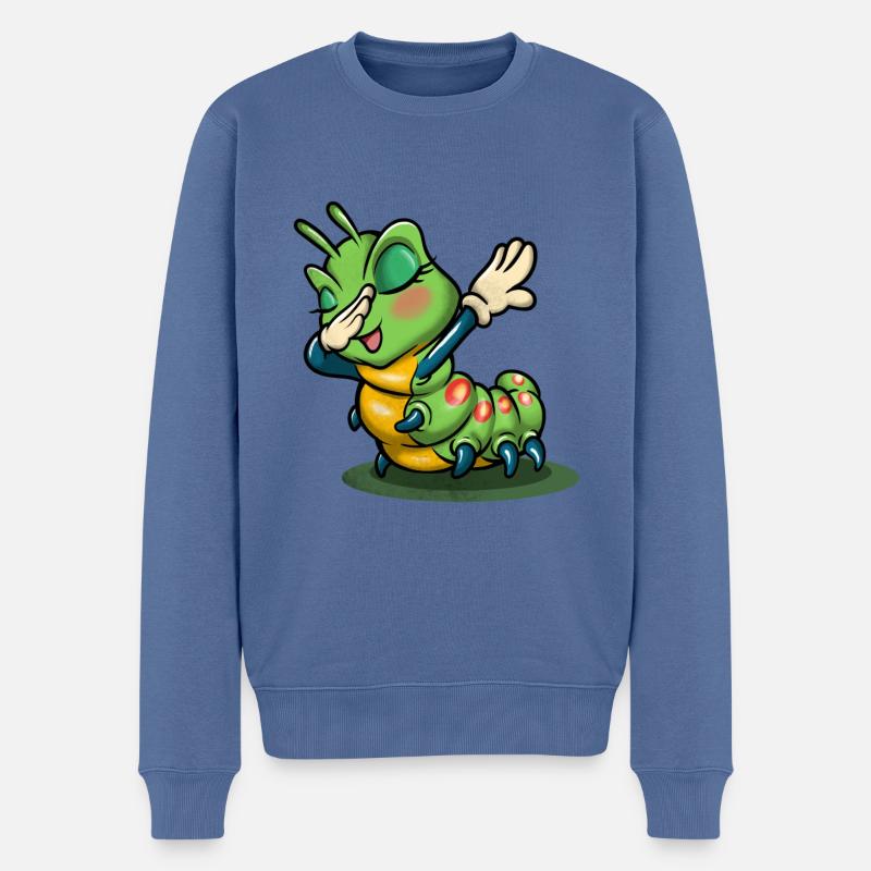Raupe - Männer Premium Bio Pullover - Taubenblau