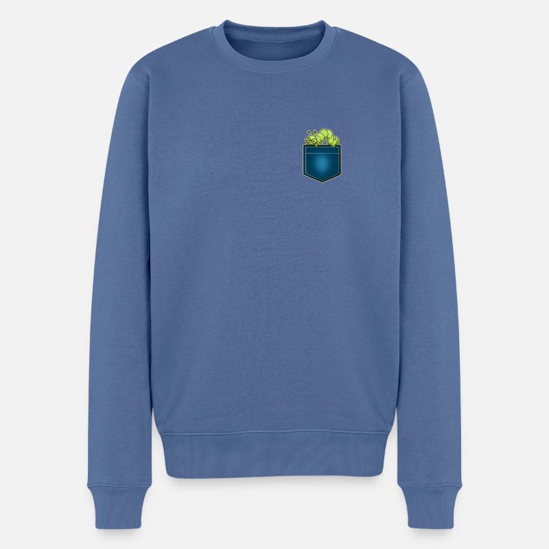 Raupe - Männer Premium Bio Pullover - Taubenblau