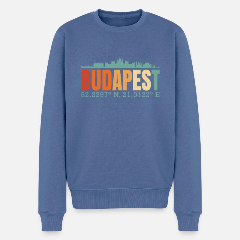 Budapest Ungarn Ungarn Skyline - Männer Premium Bio Pullover - Taubenblau