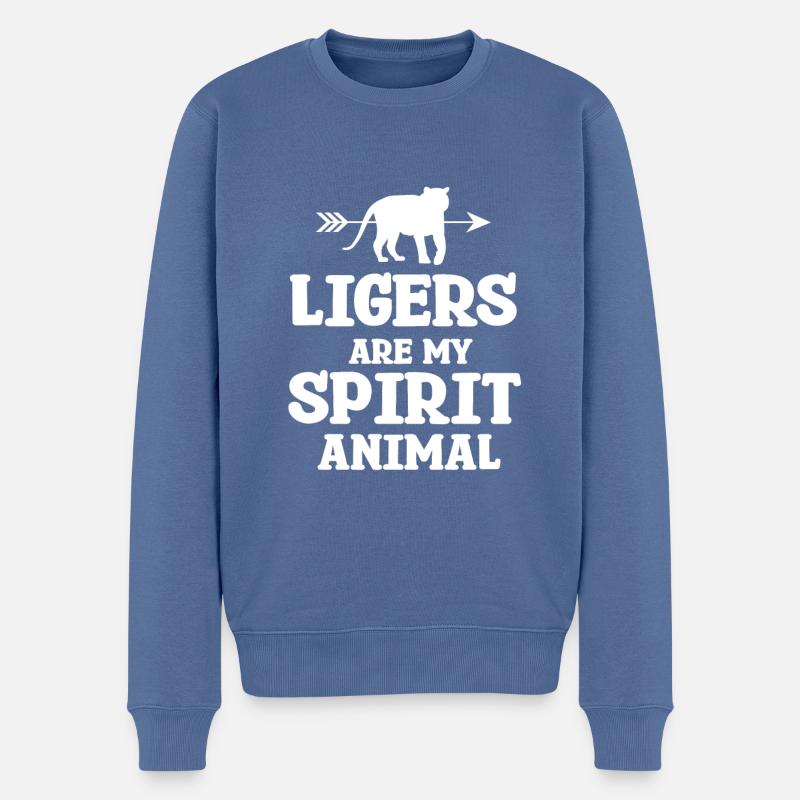 Liger Geschenkidee - Männer Premium Bio Pullover - Taubenblau