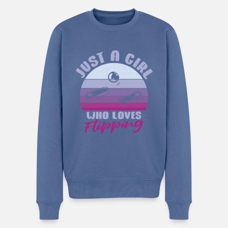 Pinball - Männer Premium Bio Pullover - Taubenblau