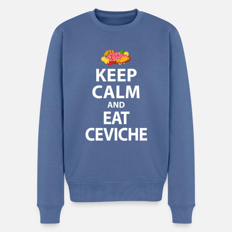 Ceviche - Männer Premium Bio Pullover - Taubenblau