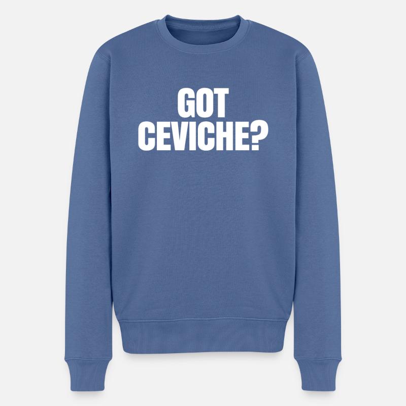 Ceviche Geschenk - Männer Premium Bio Pullover - Taubenblau