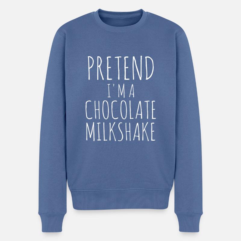 Milchshake Milchdrink Milch Geschenk - Männer Premium Bio Pullover - Taubenblau