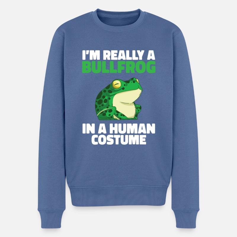Ochsenfrosch Frosch Geschenk - Männer Premium Bio Pullover - Taubenblau