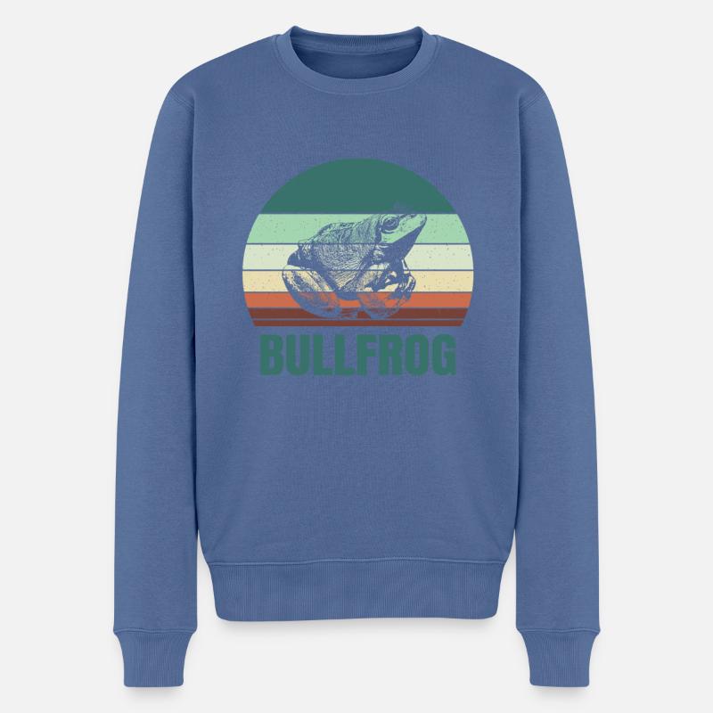 Cadeau de grenouille-taureau - Pull Premium bio Homme - bleu pigeon