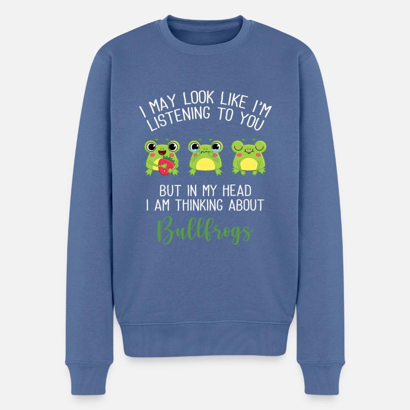 Ochsenfrosch Frosch Geschenk - Männer Premium Bio Pullover - Taubenblau