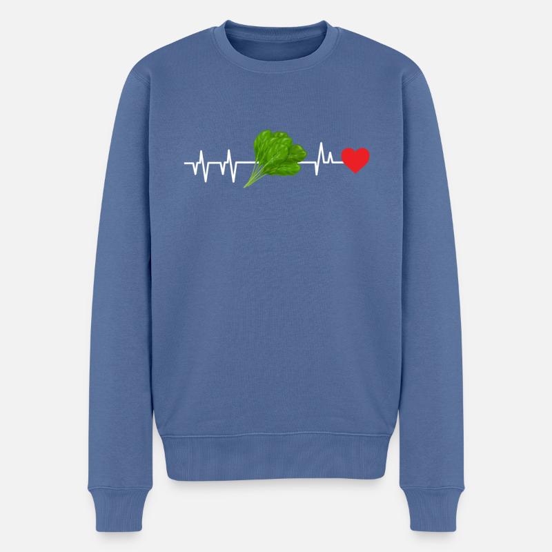 Spinat - Männer Premium Bio Pullover - Taubenblau