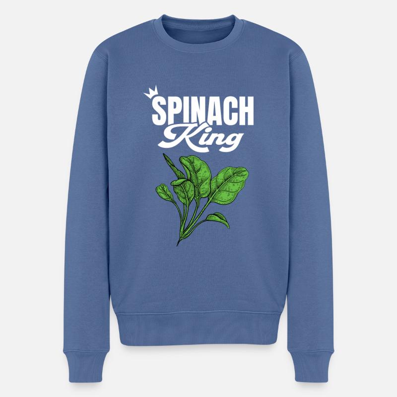 Spinat - Männer Premium Bio Pullover - Taubenblau