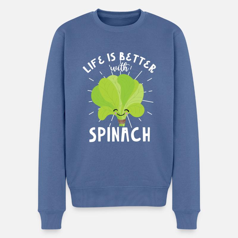 Épinard - Pull Premium bio Homme - bleu pigeon