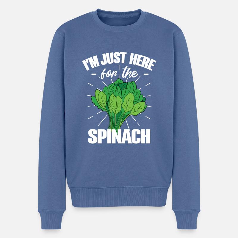 Spinat - Männer Premium Bio Pullover - Taubenblau