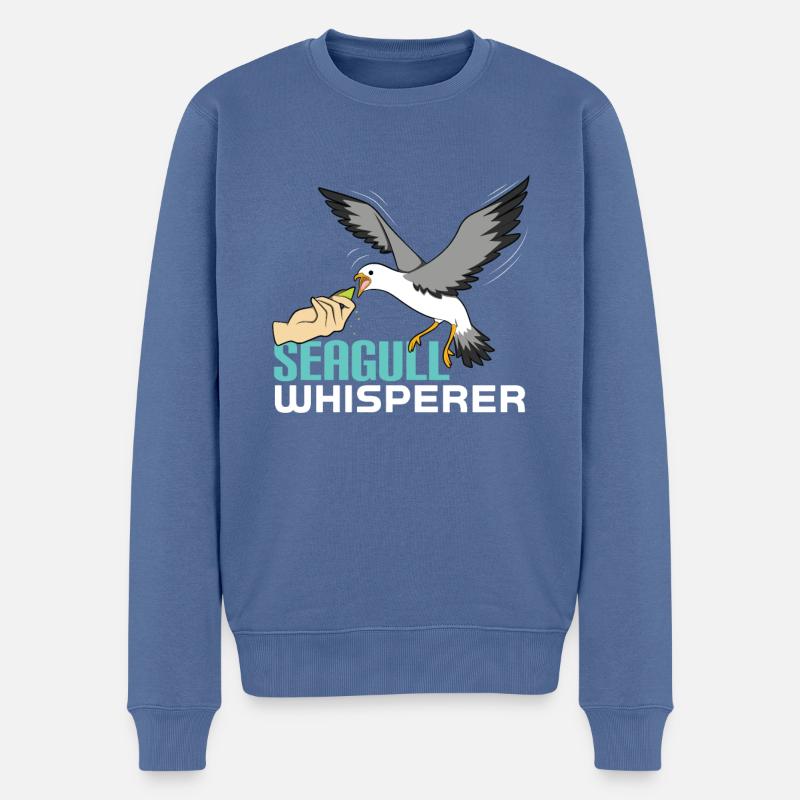Seemöwe - Männer Premium Bio Pullover - Taubenblau