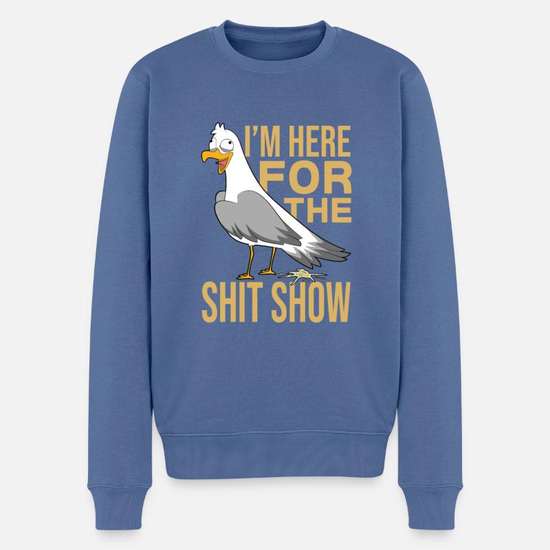 Mouette - Pull Premium bio Homme - bleu pigeon