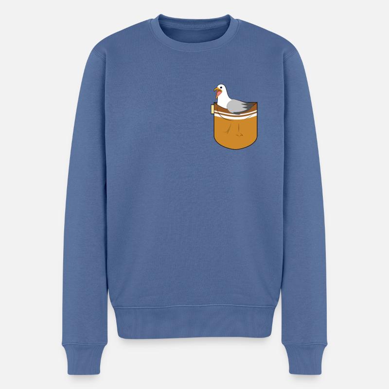 Mouette - Pull Premium bio Homme - bleu pigeon