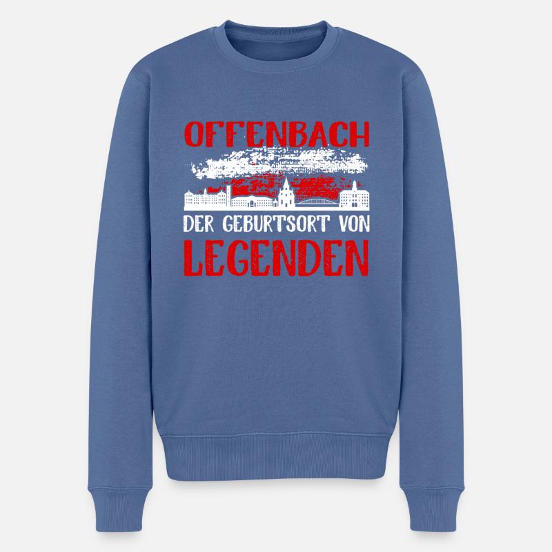 Offenbach Der Geburtsort Von Legenden - Männer Premium Bio Pullover - Taubenblau