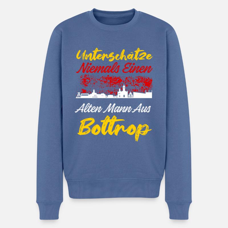 Unterschätze Niemals Einen Alten Mann Aus Minden - Männer Premium Bio Pullover - Taubenblau