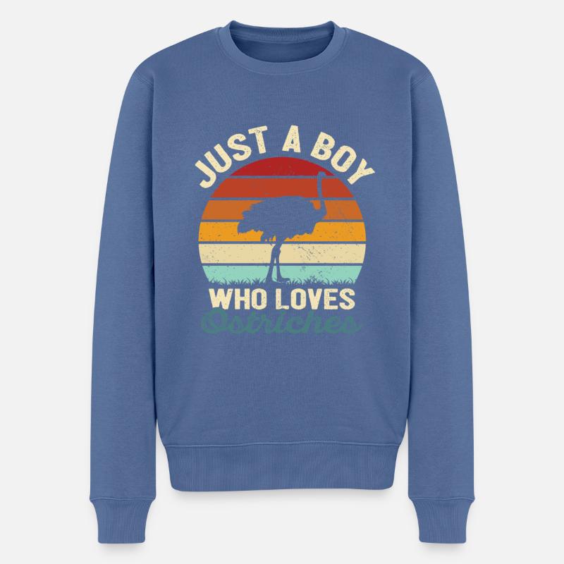 Strauß - Männer Premium Bio Pullover - Taubenblau