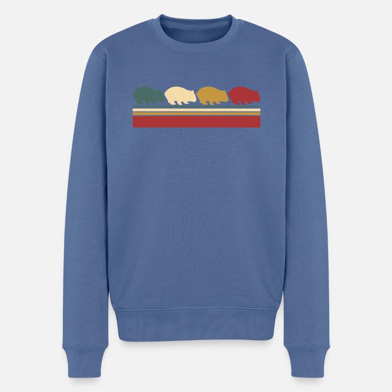 Wombat - Männer Premium Bio Pullover - Taubenblau