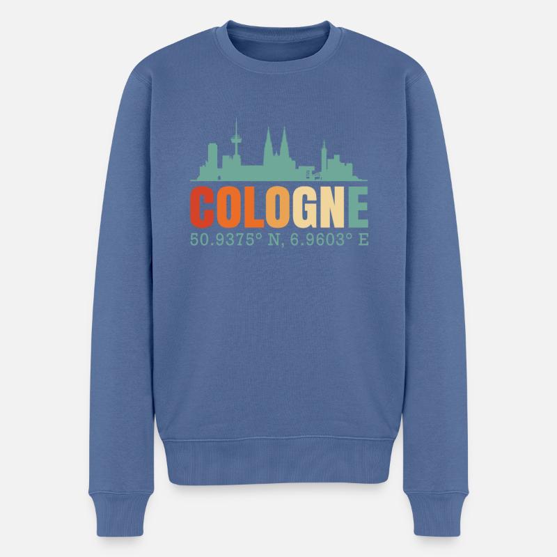 Cologne - Pull Premium bio Homme - bleu pigeon