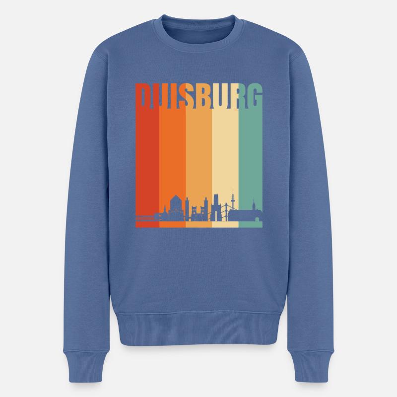 Duisburg - Männer Premium Bio Pullover - Taubenblau