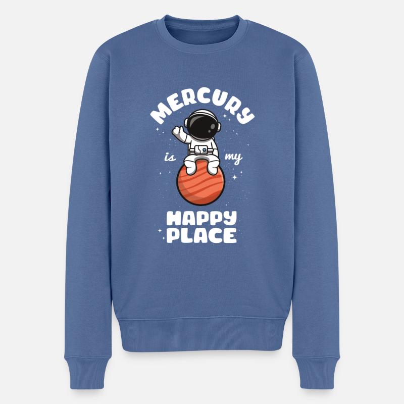 Merkur - Männer Premium Bio Pullover - Taubenblau