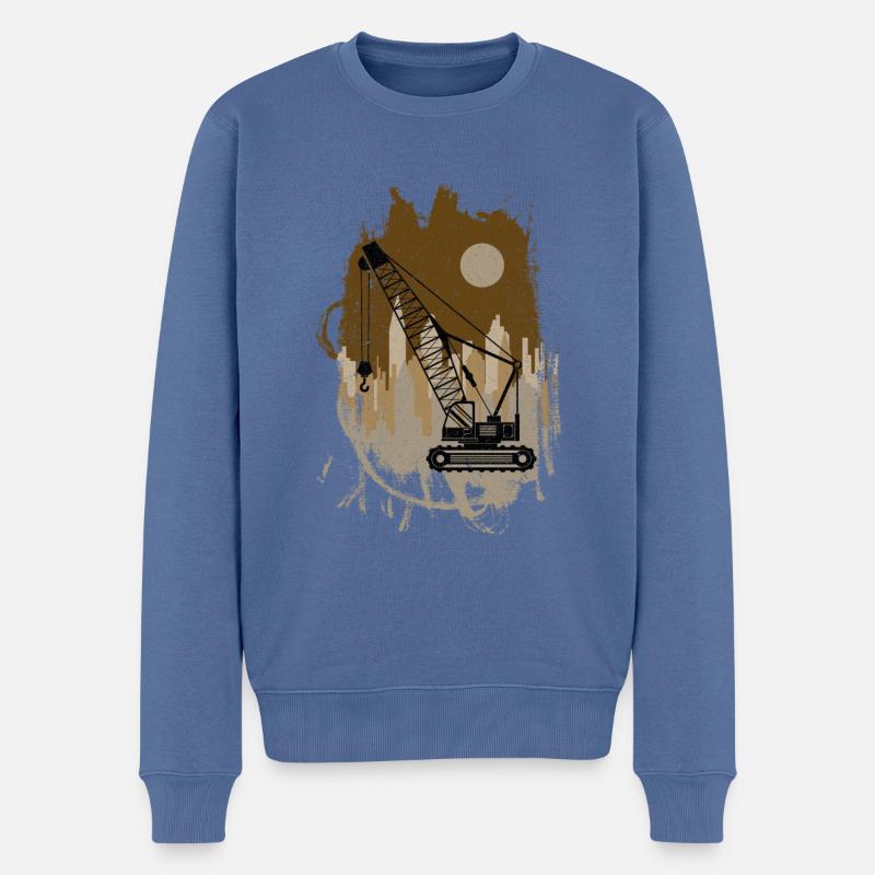 Kranführer Kran Geschenk - Männer Premium Bio Pullover - Taubenblau
